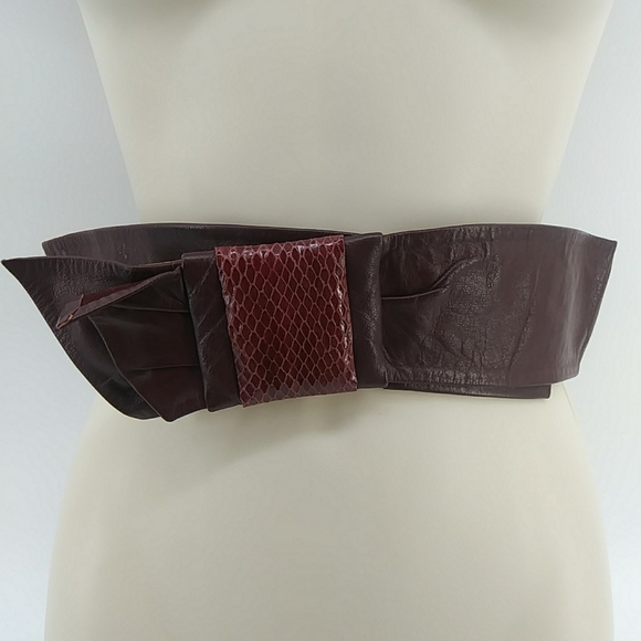 Vintage Boho Dress Belt Velcro Brown Snake Print Padding XS - Picture 6 of 9